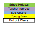 District School Academic Calendar Legend for Linden Elementary