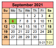 District School Academic Calendar for Linden Elementary for September 2021