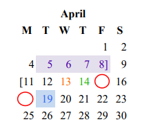 District School Academic Calendar for Littlefield Primary for April 2022