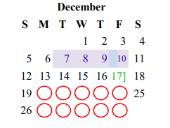 District School Academic Calendar for Littlefield Junior High for December 2021