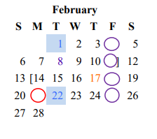District School Academic Calendar for Littlefield Primary for February 2022