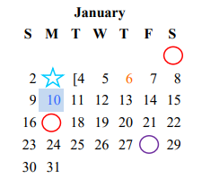 District School Academic Calendar for Littlefield Primary for January 2022