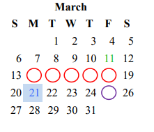 District School Academic Calendar for Littlefield Junior High for March 2022