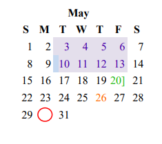 District School Academic Calendar for Littlefield Junior High for May 2022