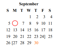 District School Academic Calendar for Littlefield Primary for September 2021