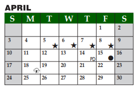District School Academic Calendar for Timber Creek Elementary for April 2022