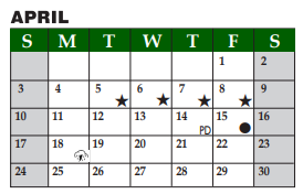 District School Academic Calendar for Pine Ridge Elementary for April 2022