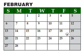 District School Academic Calendar for Timber Creek Elementary for February 2022