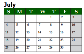 District School Academic Calendar for Livingston Int for July 2021