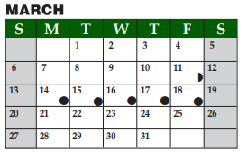 District School Academic Calendar for Pine Ridge Elementary for March 2022
