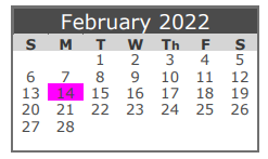 District School Academic Calendar for Llano H S for February 2022