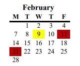 District School Academic Calendar for Morada Middle for February 2022