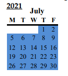 District School Academic Calendar for Bear Creek High for July 2021