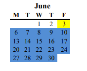 District School Academic Calendar for Benjamin Holt College Preparatory Academy for June 2022