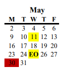 District School Academic Calendar for Lodi Usd Alternative Center for May 2022