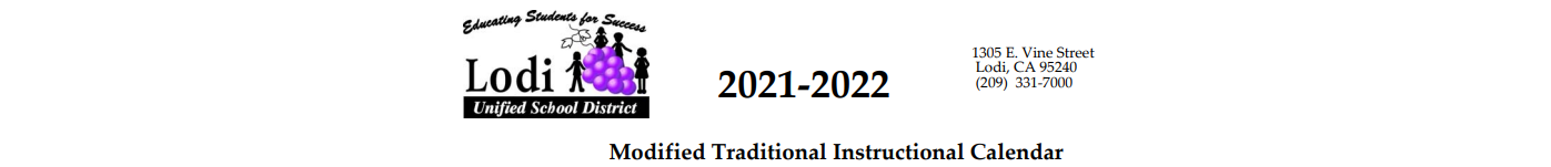 District School Academic Calendar for Lodi High