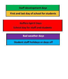 District School Academic Calendar Legend for Lone Oak Elementary