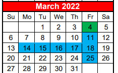 District School Academic Calendar for Lone Oak Middle for March 2022