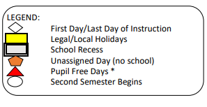 District School Academic Calendar Legend for Wilmington Middle