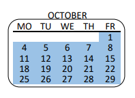 District School Academic Calendar for Southeast Area New Learning Center for October 2021