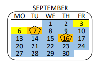 District School Academic Calendar for Southeast Area New Learning Center for September 2021