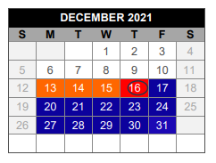 District School Academic Calendar for Lovejoy H S for December 2021