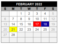 District School Academic Calendar for Lovejoy H S for February 2022
