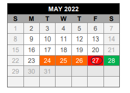 District School Academic Calendar for Lovejoy M S for May 2022