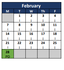 District School Academic Calendar for Wright Elementary for February 2022