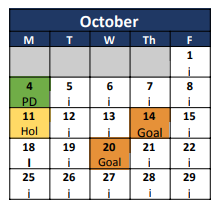 District School Academic Calendar for Jackson Elementary for October 2021