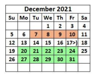 District School Academic Calendar for Rosenwald Pri for December 2021