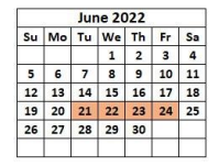 District School Academic Calendar for Leonard Shanklin Elementary School for June 2022