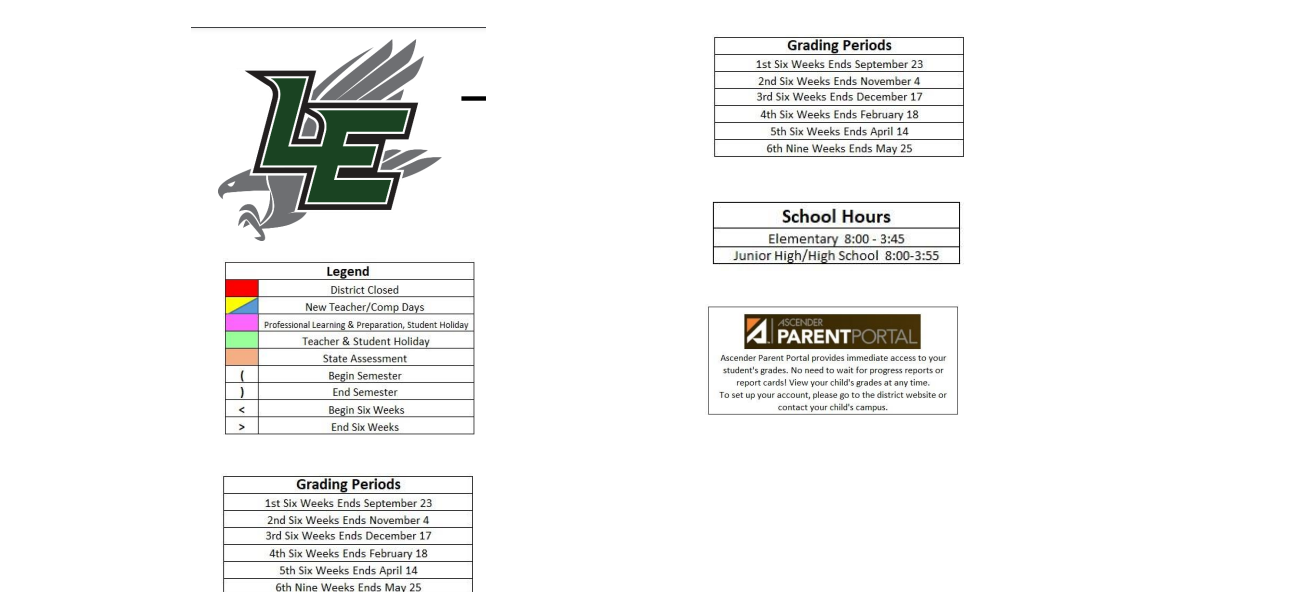 District School Academic Calendar Key for Luling High School