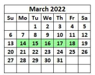 District School Academic Calendar for Rosenwald Pri for March 2022