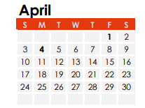 District School Academic Calendar for Fishback Creek Public Aca for April 2022