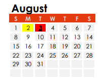 District School Academic Calendar for Eastbrook Elementary School for August 2021