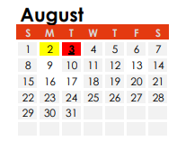 District School Academic Calendar for Deer Run Elementary for August 2021