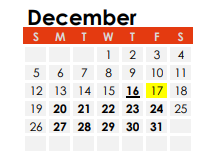 District School Academic Calendar for Central Elementary School for December 2021