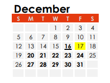 District School Academic Calendar for Guion Creek Elementary School for December 2021