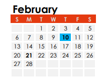 District School Academic Calendar for Snacks Crossing Elem Sch for February 2022