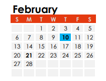 District School Academic Calendar for Central Elementary School for February 2022