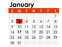 District School Academic Calendar for Eastbrook Elementary School for January 2022