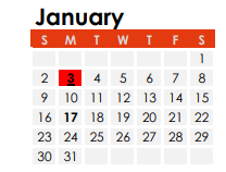 District School Academic Calendar for Guion Creek Elementary School for January 2022