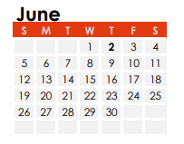 District School Academic Calendar for Lincoln Middle School for June 2022