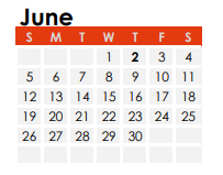 District School Academic Calendar for Fishback Creek Public Aca for June 2022