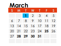 District School Academic Calendar for Fishback Creek Public Aca for March 2022