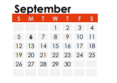 District School Academic Calendar for College Park Elem Sch for September 2021