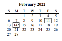 District School Academic Calendar for Mabank Daep for February 2022