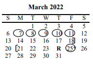 District School Academic Calendar for Southside Elementary for March 2022