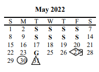 District School Academic Calendar for Lakeview Elementary for May 2022